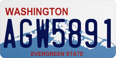 WA license plate AGW5891