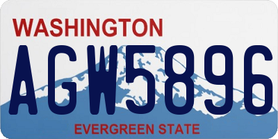 WA license plate AGW5896