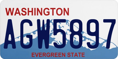 WA license plate AGW5897