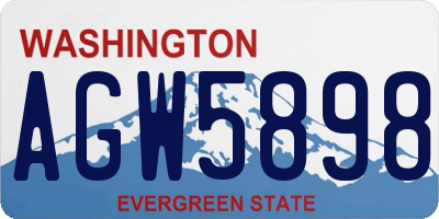 WA license plate AGW5898