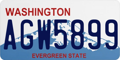 WA license plate AGW5899