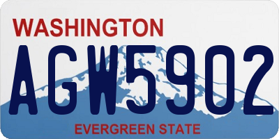 WA license plate AGW5902