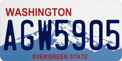 WA license plate AGW5905