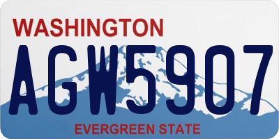 WA license plate AGW5907