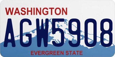 WA license plate AGW5908