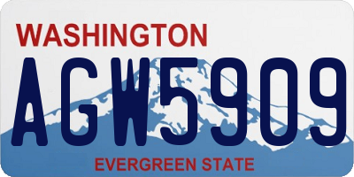 WA license plate AGW5909