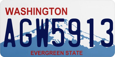 WA license plate AGW5913