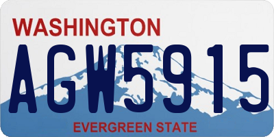 WA license plate AGW5915