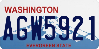 WA license plate AGW5921