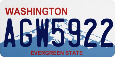 WA license plate AGW5922
