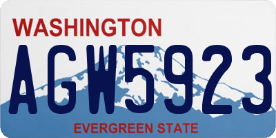 WA license plate AGW5923