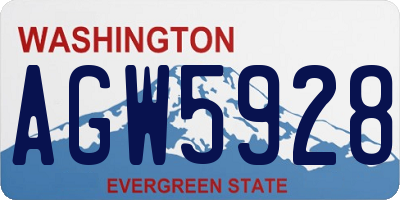 WA license plate AGW5928