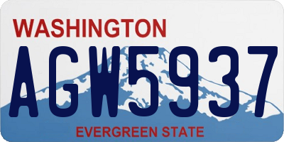 WA license plate AGW5937