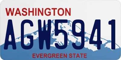 WA license plate AGW5941