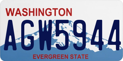 WA license plate AGW5944