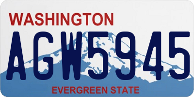 WA license plate AGW5945