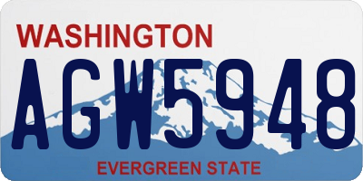 WA license plate AGW5948