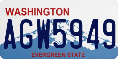 WA license plate AGW5949
