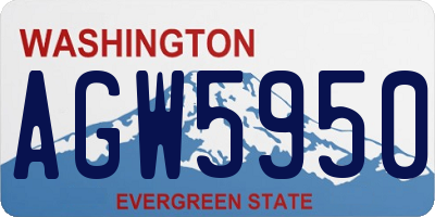 WA license plate AGW5950