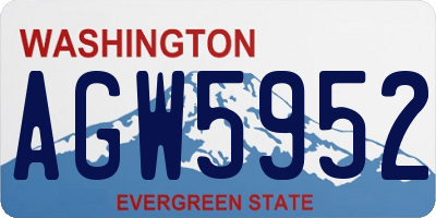WA license plate AGW5952