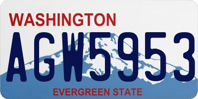 WA license plate AGW5953