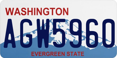 WA license plate AGW5960