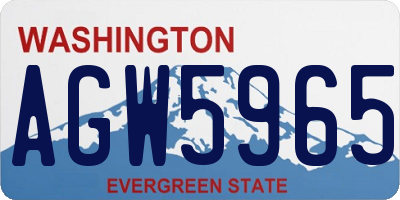 WA license plate AGW5965
