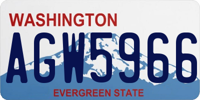 WA license plate AGW5966