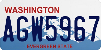 WA license plate AGW5967