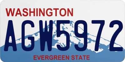 WA license plate AGW5972