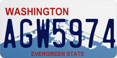 WA license plate AGW5974