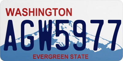 WA license plate AGW5977