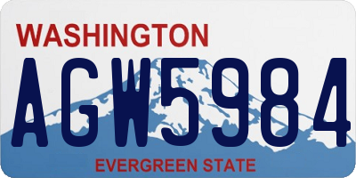 WA license plate AGW5984
