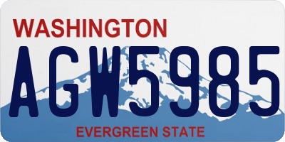 WA license plate AGW5985