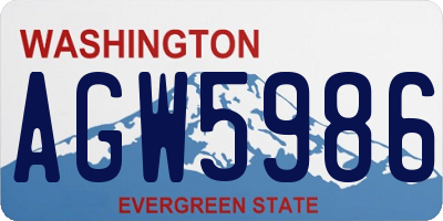 WA license plate AGW5986