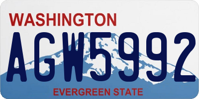 WA license plate AGW5992