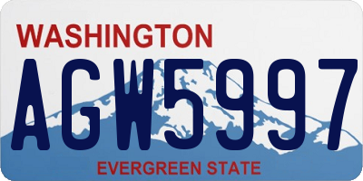 WA license plate AGW5997