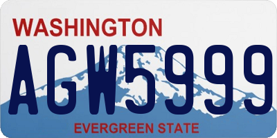 WA license plate AGW5999