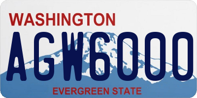 WA license plate AGW6000