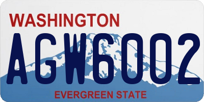WA license plate AGW6002
