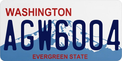 WA license plate AGW6004
