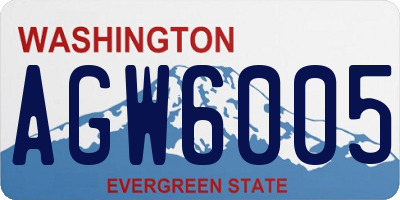 WA license plate AGW6005