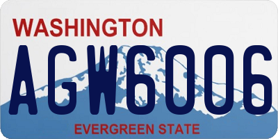 WA license plate AGW6006
