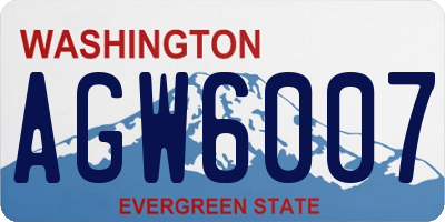 WA license plate AGW6007