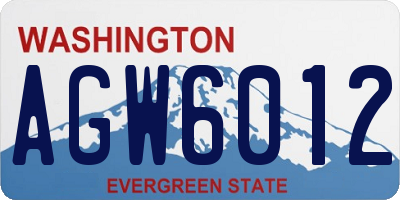 WA license plate AGW6012