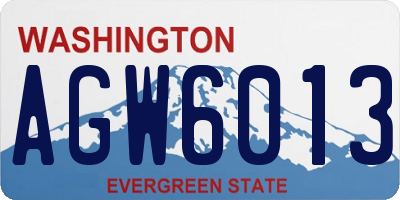 WA license plate AGW6013