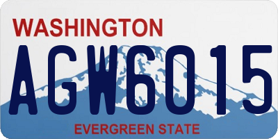 WA license plate AGW6015