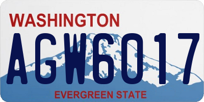 WA license plate AGW6017