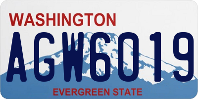 WA license plate AGW6019