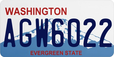 WA license plate AGW6022